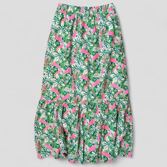 Lilly Pulitzer Kasida 2 Piece Crop top Skirt Just Wing It Botanical Size 0 - Picture 11 of 14